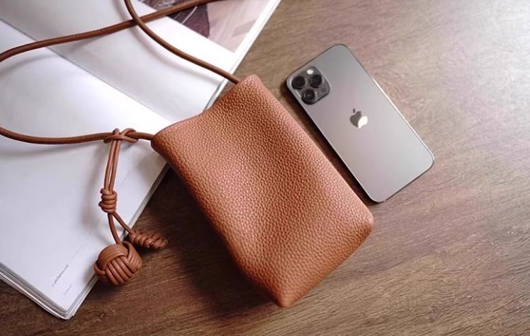 Single shoulder crossbody mobile phone bag vertical small portable small bag soft leather mini women's bag